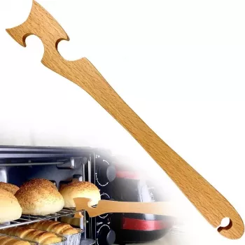 Wooden Push-Pull Stick for Safer Oven Rack Moves